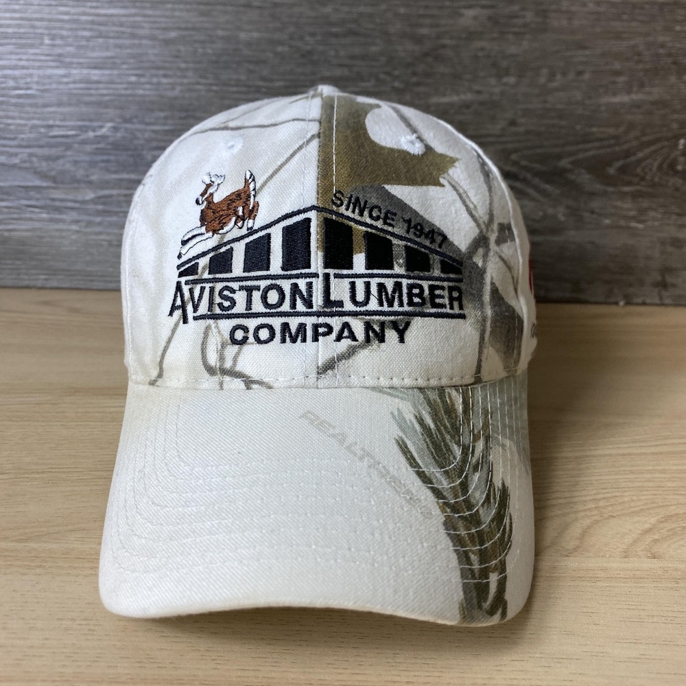Aviston Lumber Company Hat Cap Snap Back Camouflage Realtree Owens Corning Mens
